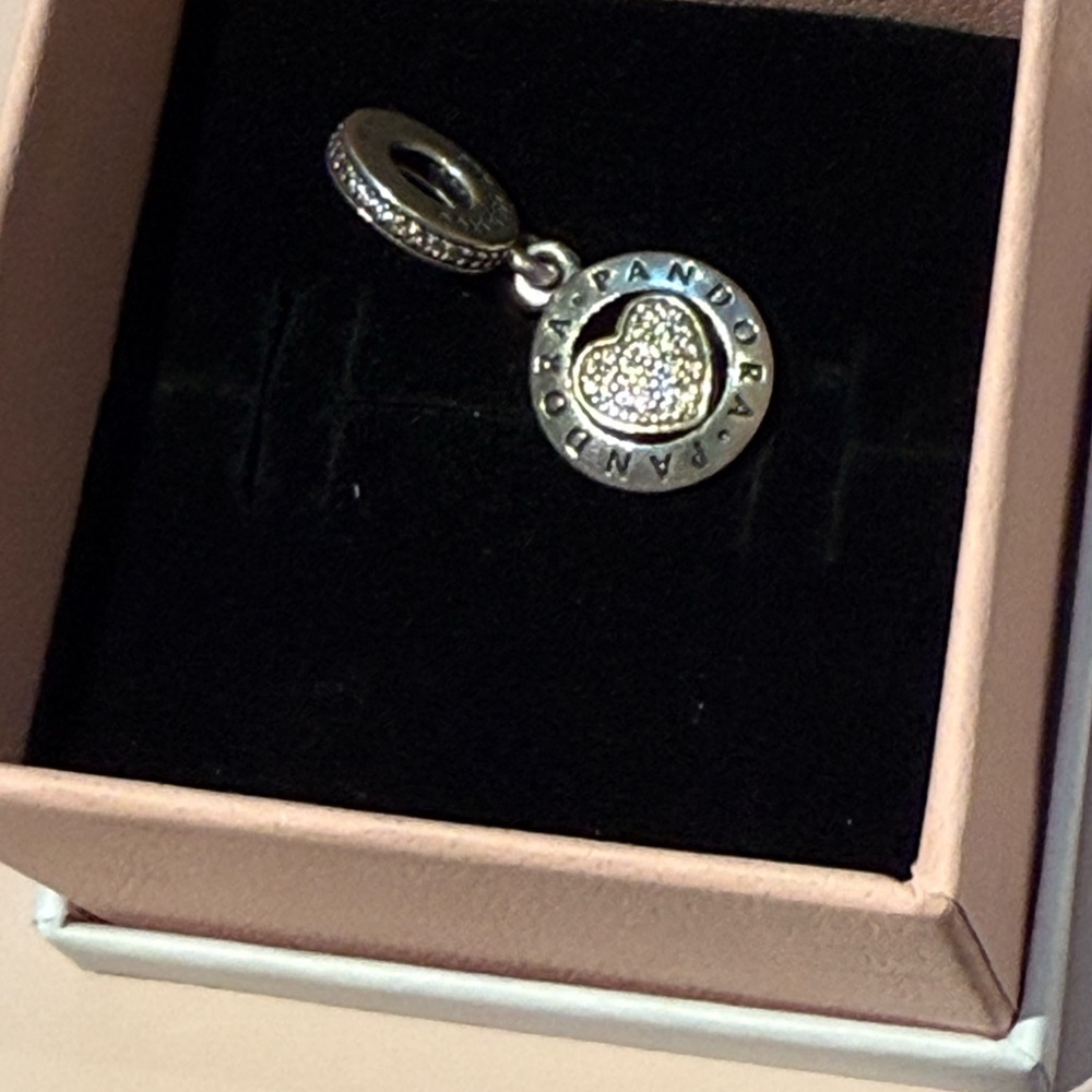 Pandora Silver and 14k Gold Heart Charm